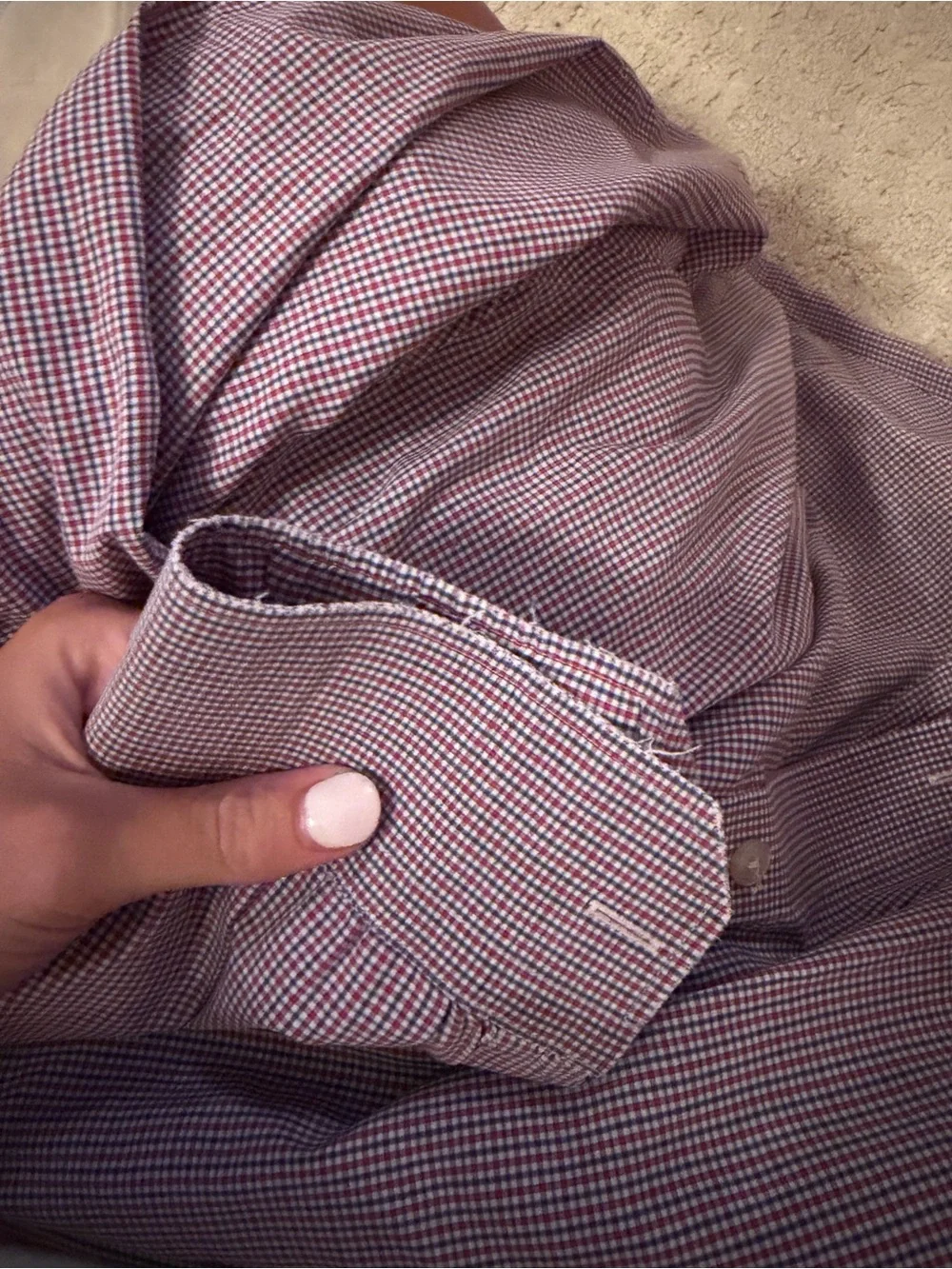 Banana Republic Men's Purple Micro-Check Dress Shirt